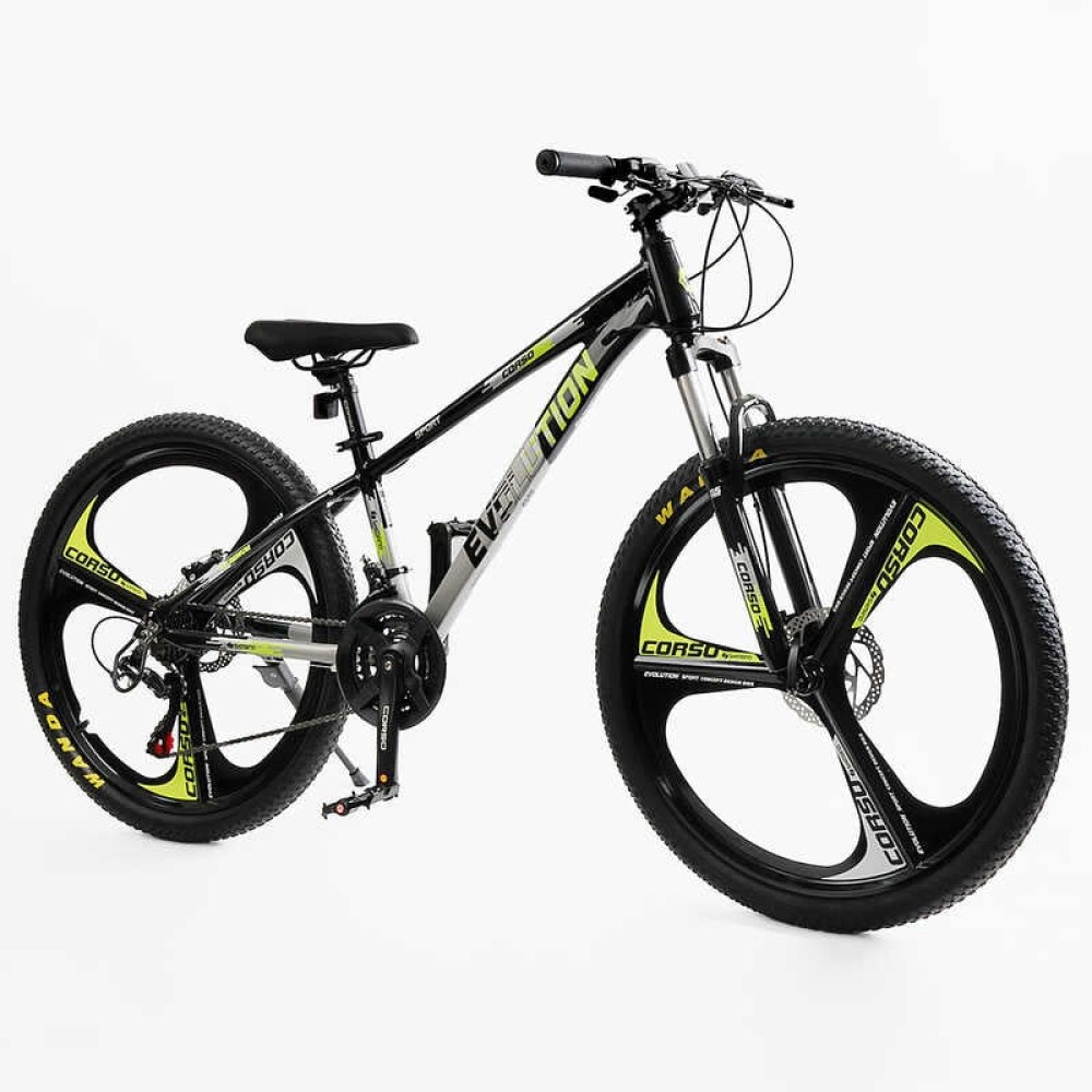 Велоcипед Спортивний Corso «Evolution» 26" дюймів EV-26470 рама алюмінієва 13``, обладнання Shimano 21 швидкість