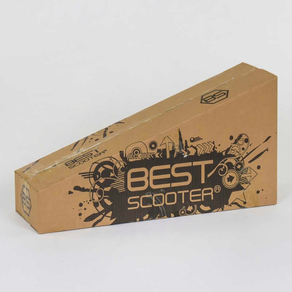 Самокат А 24642/779-1386 MAXI "Best Scooter" (1) пластмасовий, 4 колеса PU, СВІТЛО, трубка керма алюмінієва, d = 12см, в коробці