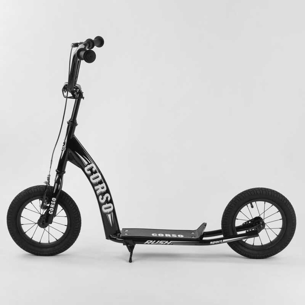Дитячий двоколісний самокат Corso Rush 12" CR-T1707 з надувними шинами та ручним гальмом