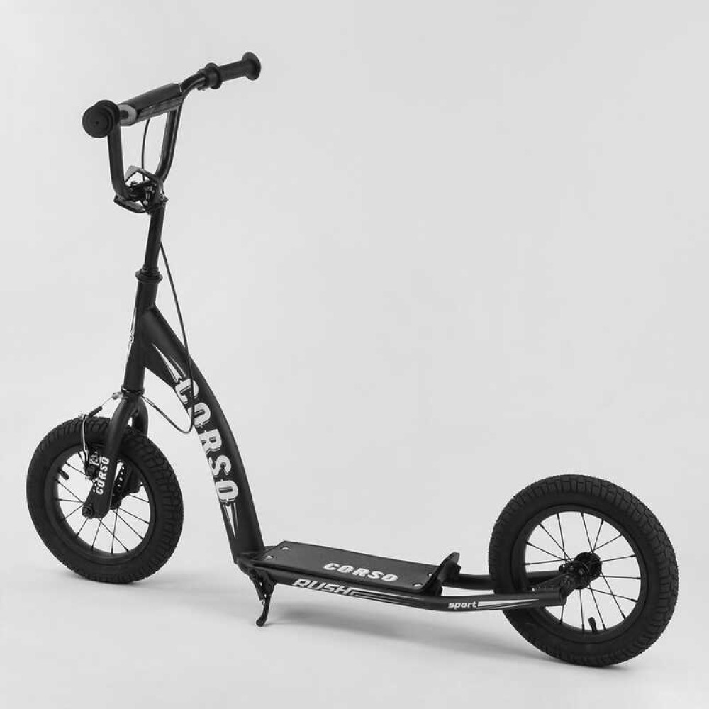 Дитячий двоколісний самокат Corso Rush 12" CR-T1707 з надувними шинами та ручним гальмом