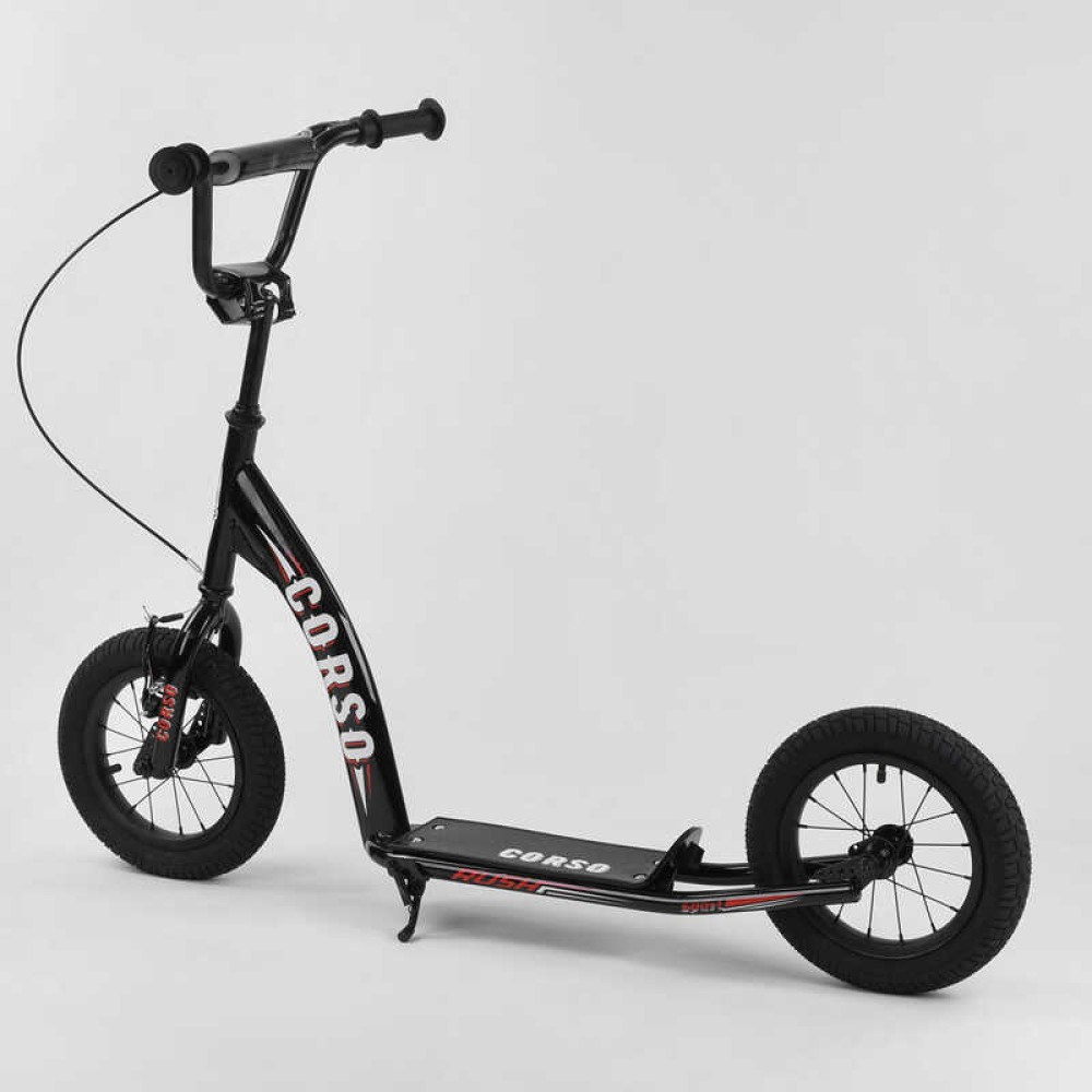 Дитячий двоколісний самокат Corso Rush 12" CR-T5656 з надувними шинами та ручним гальмом