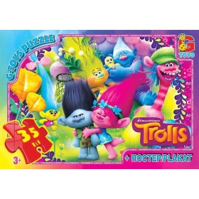 гр Пазли 35 ел. "G-Toys" "Тролі" TR 0075 (62) + постер, розмір зібраної картинки 30х21 см, в коробці