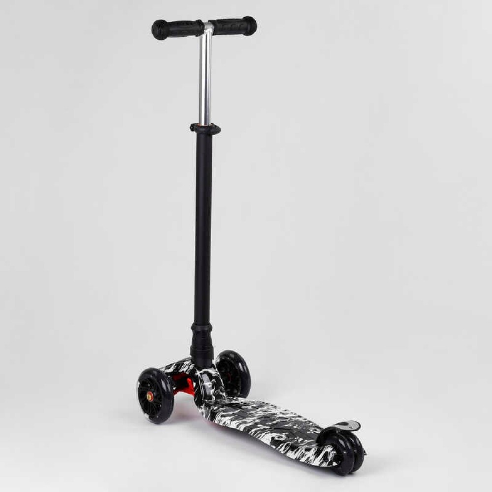 Самокат A 25771 /779-1512 "Best Scooter" 4 колеса PU, СВІТЛО, трубка керма алюмінієва, d передніх коліс = 12 см, d задніх коліс = 8 см, в коробці