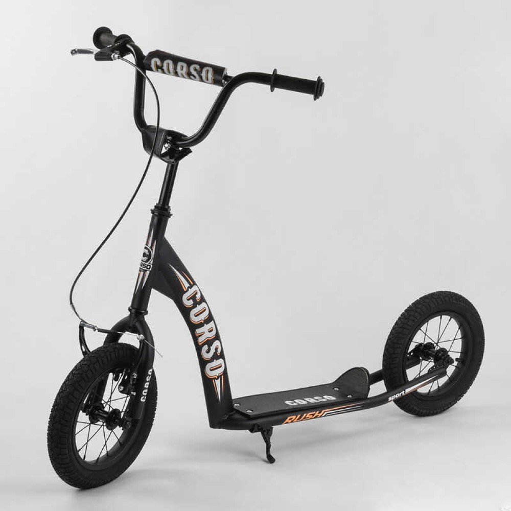 Дитячий двоколісний самокат Corso Rush 12" CR-T7171 з надувними шинами та ручним гальмом