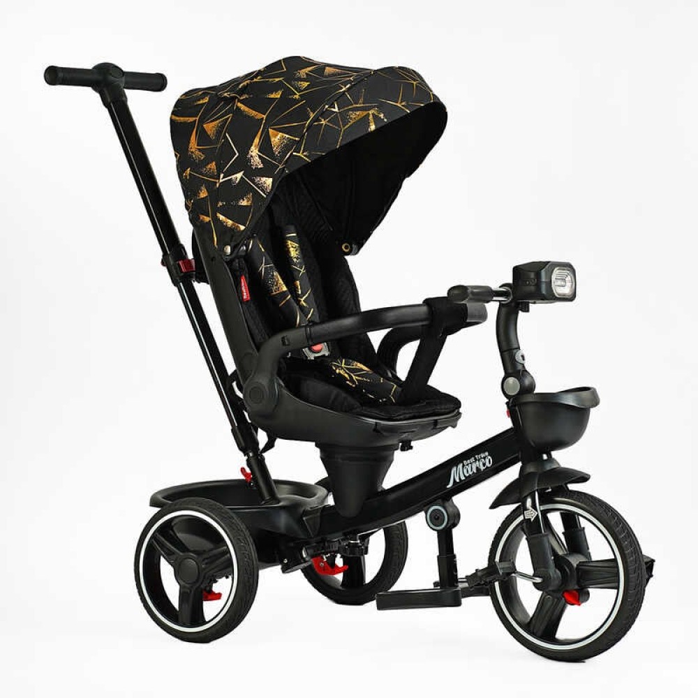 Велосипед 9155/390-07 BestTrike "Marco" поворотне сидіння, складне кермо, колеса з прогумованим PU, кошик, телескопічна ручка, фара музична