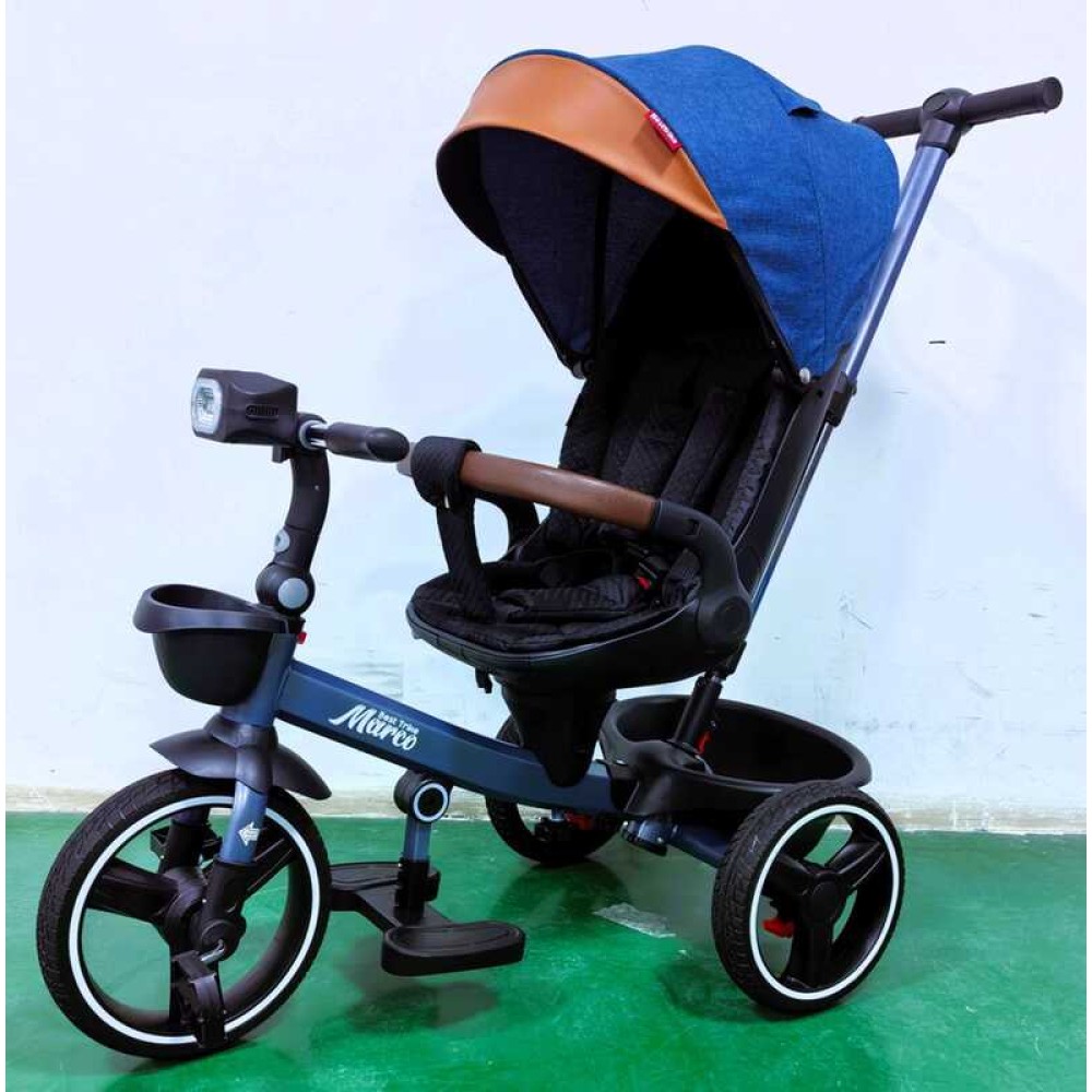 Велосипед 9155/307-05 BestTrike "Marco" поворотне сидіння, складне кермо, колеса з прогумованим PU, кошик, телескопічна ручка, фара музична