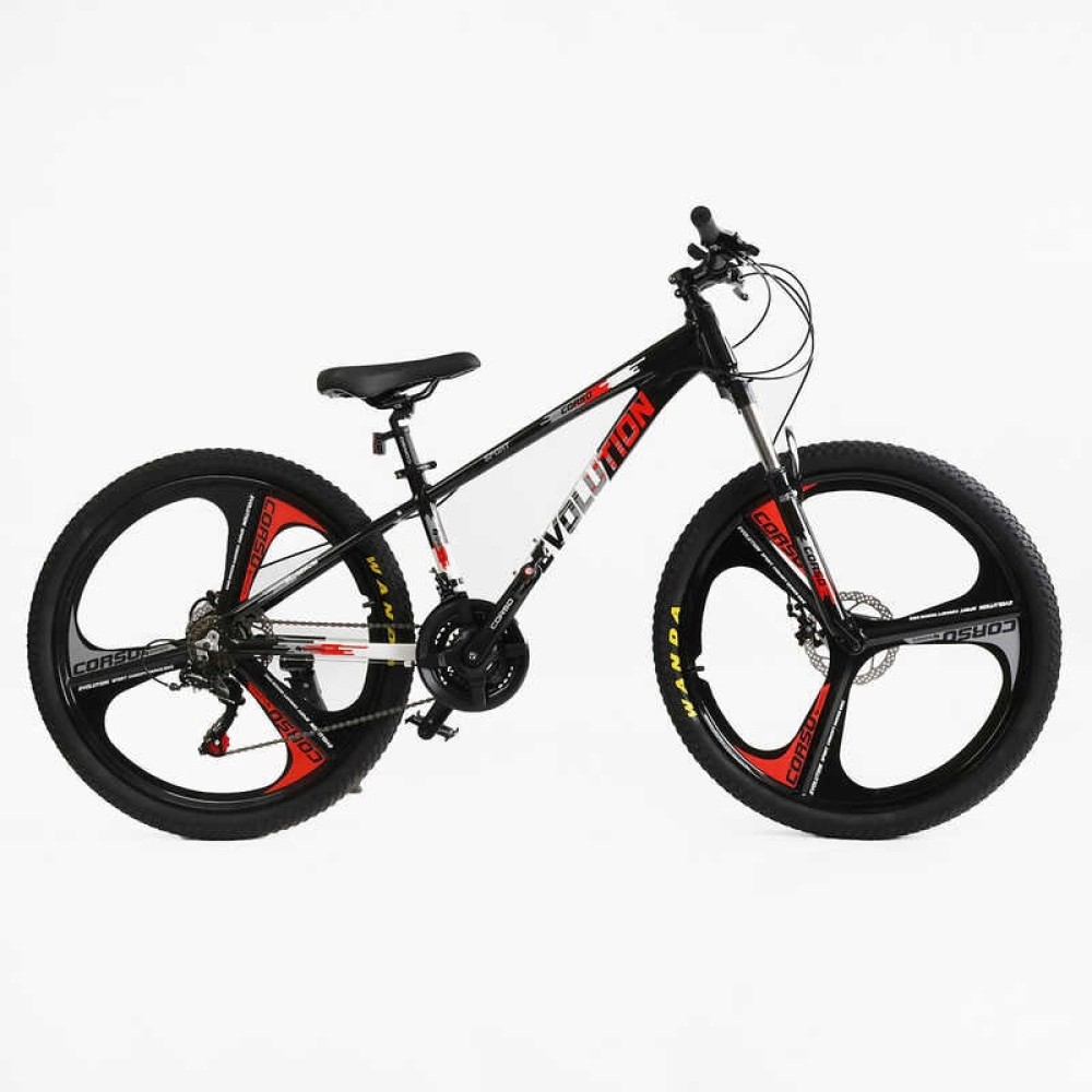 Велоcипед Спортивний Corso Evolution EV-26560 26" алюмінієвий 21 швидкість, дискові гальма, амортизація