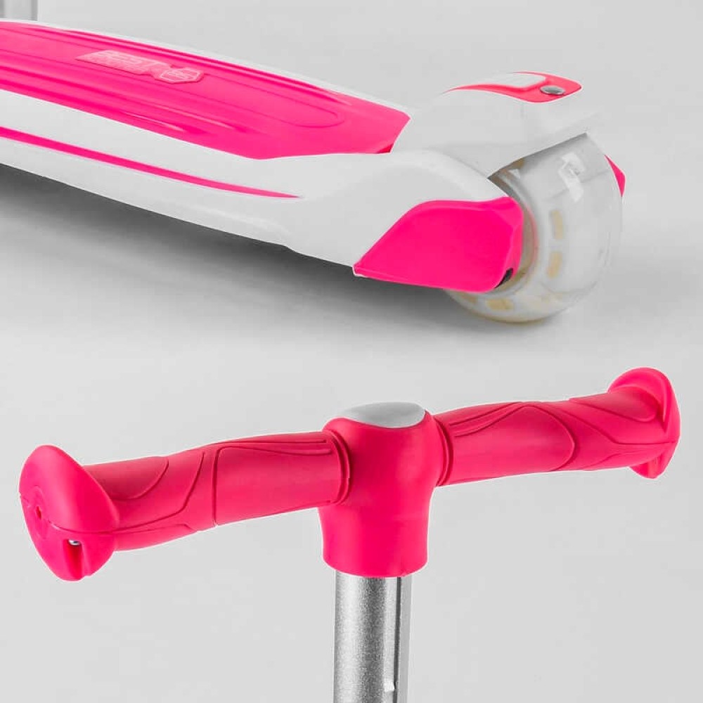 Самокат триколісний Best Scooter JS-41008/63204 (4) з сидінням, алюмінієве кермо, 3 колеса PU зі світлом, d = 12 см