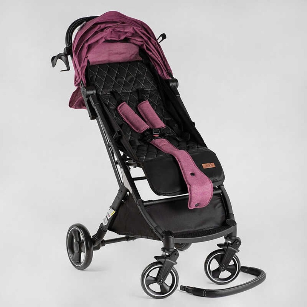 Візок прогулянковий дитячий JOY Comfort L-30201 колір ФІОЛЕТОВИЙ, рама сталь з алюмінієм, футкавер, підсклянник, телескопічна ручка