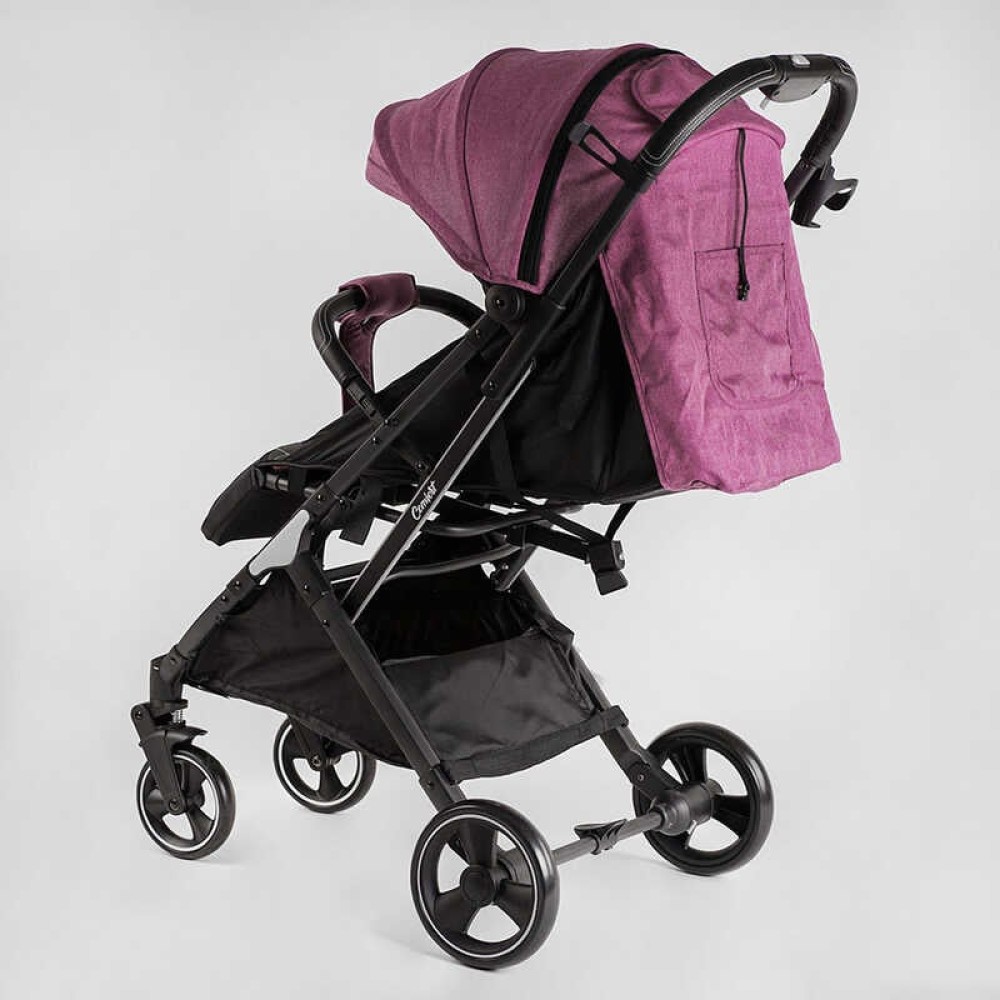 Візок прогулянковий дитячий JOY Comfort L-30201 колір ФІОЛЕТОВИЙ, рама сталь з алюмінієм, футкавер, підсклянник, телескопічна ручка