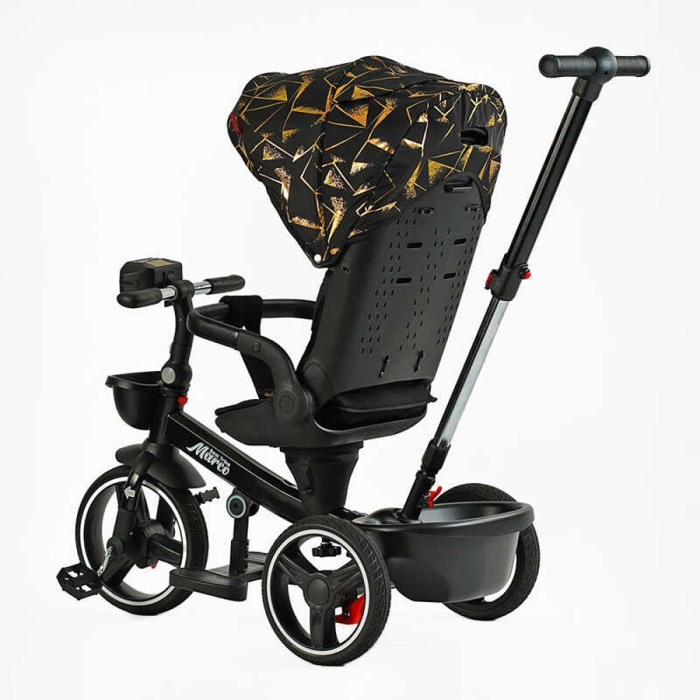 Велосипед 9155/390-07 BestTrike "Marco" поворотне сидіння, складне кермо, колеса з прогумованим PU, кошик, телескопічна ручка, фара музична