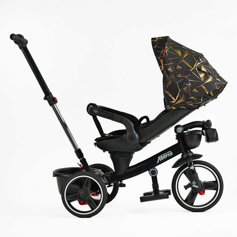 Велосипед 9155/390-07 BestTrike "Marco" поворотне сидіння, складне кермо, колеса з прогумованим PU, кошик, телескопічна ручка, фара музична