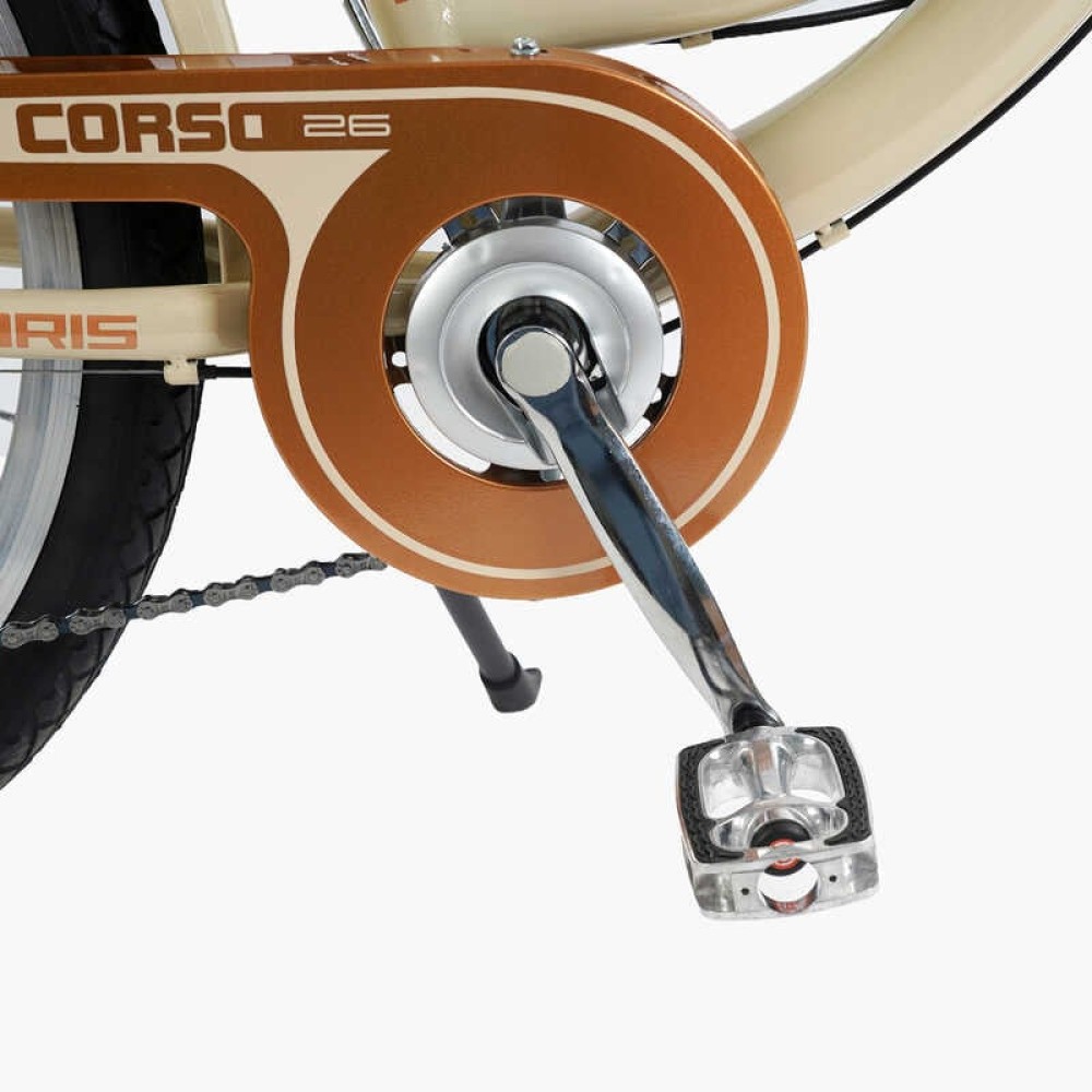 Велосипед міський Corso Polaris 26" PS-72411 + КОШИК сталева рама 16.5", Shimano 7 швидкостей, корзина, багажник
