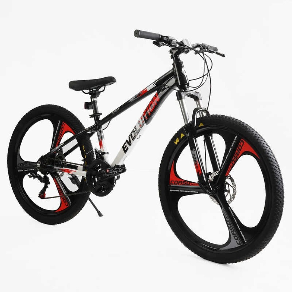 Велоcипед Спортивний Corso Evolution EV-26560 26" алюмінієвий 21 швидкість, дискові гальма, амортизація