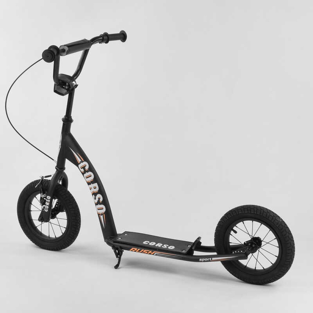 Дитячий двоколісний самокат Corso Rush 12" CR-T7171 з надувними шинами та ручним гальмом
