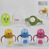 гр Пляшка для годування 86055 (72) "BIMBO", 4 кольори, з силіконовою соскою, 210 мл, пластик, 1 штука в пакеті