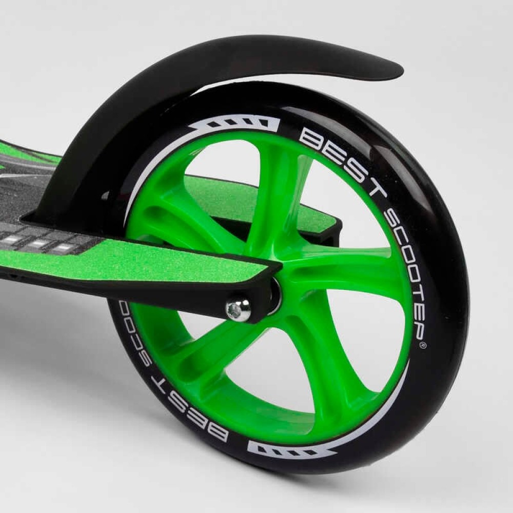 Самокат двоколісний Best Scooter 52266 (4) колеса PU - переднє 23 см, заднє - 20 см, 1 амортизатор, широкий руль, зажим руля, в коробці