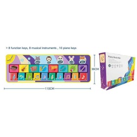 Килимок музичний 638-7 (36/2) 110х 3 х 36 см, на батарейках, музичні інструменти, ноти, запис, режим пам'яті, музика, в коробці