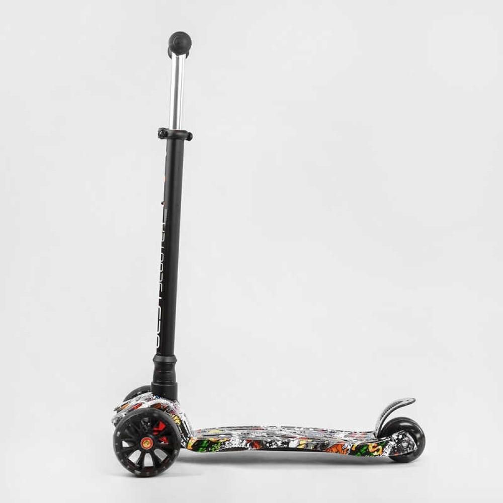 Самокат триколісний MAXI S - 11405 "Best Scooter", знімне кермо, колеса PU зі світлом, переднє 130х25 мм, задні здвоєні 80х45 мм, в коробці