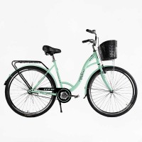 Велосипед міський Corso FORTUNA 28" FR-28403 + КОШИК одношвидкісний, сталева рама 20", корзина, багажник