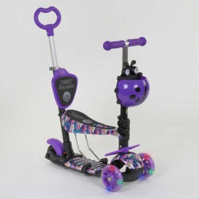 Самокат 5в1 19870 Best Scooter, АБСТРАКЦІЯ, PU колеса, ПІДСВІЧУВАННЯ КОЛІС, в коробці