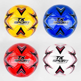 М'яч футбольний C 44455 (60) "TK Sport", 4 види, вага 330-350 грамів, матеріал м'який PVC, балон гумовий