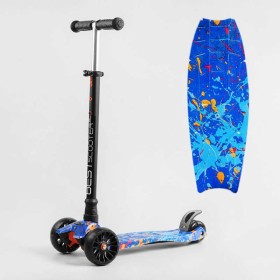 Самокат триколісний MAXI S - 12107 “Best Scooter”, знімне кермо, колеса PU зі світлом, переднє 130х25 мм, задні здвоєні 80х45 мм, в коробці