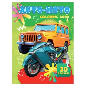 гр Розмальовка 20 наліпок А4: Auto Moto 9789655323146 (50) "Jumbi"