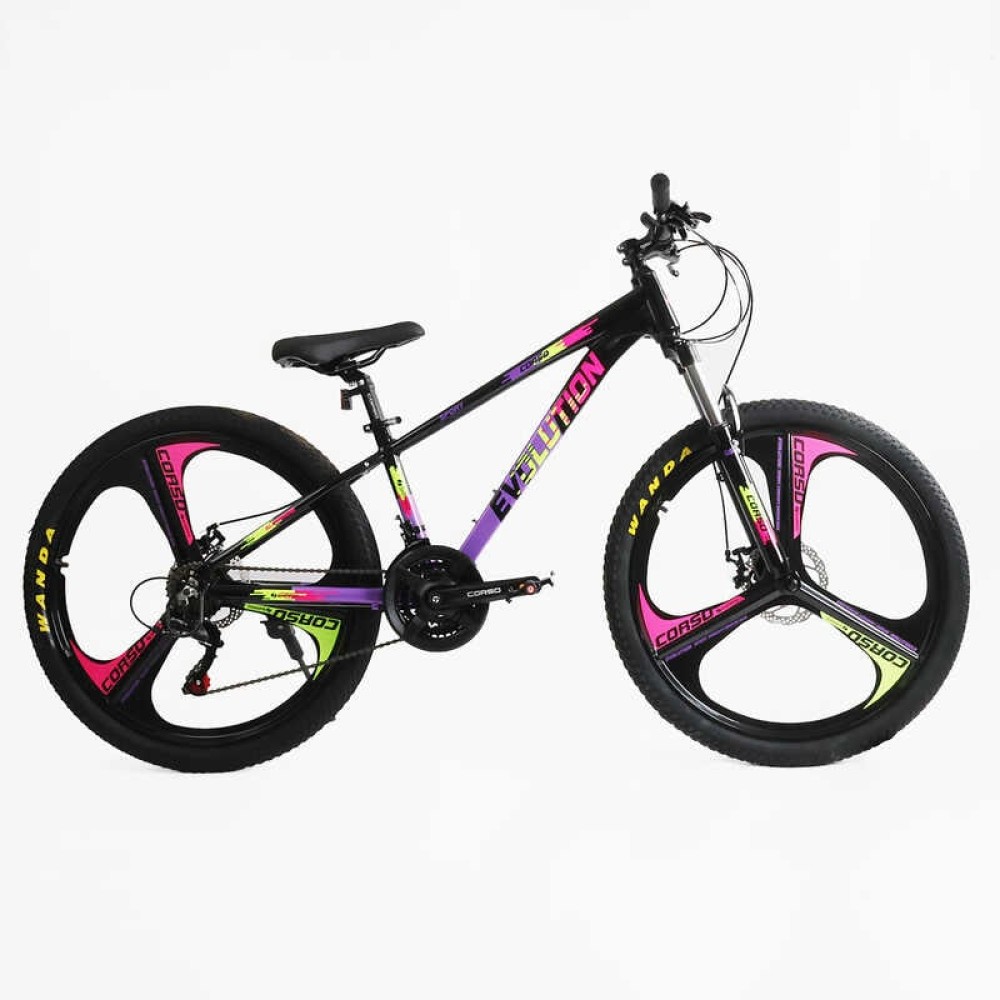 Велоcипед Спортивний Corso Evolution EV-26790 26"; алюмінієвий 21 швидкість, дискові гальма, амортизація