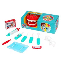 гр Набір стоматолога 7341 (10) "Technok Toys", 11 елементів, щелепа, маска, окуляри, бейдж, інструменти, в коробці