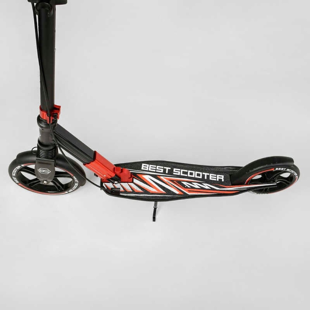 Самокат алюмінієвий "Best Scooter" 10304 (2) колеса PU, ФАРА, затискач керма, d передніх коліс - 230мм, d задніх коліс 200мм, 1 амортизатор передній