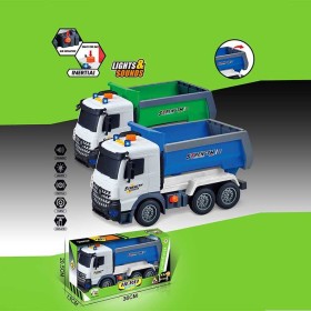Машина музична 687-57 A (24/2) 2 кольори, "Вантажівка", підсвічування, звукові ефекти, інерція, рухомі деталі, в коробці, ВИДАЄТЬСЯ МІКС