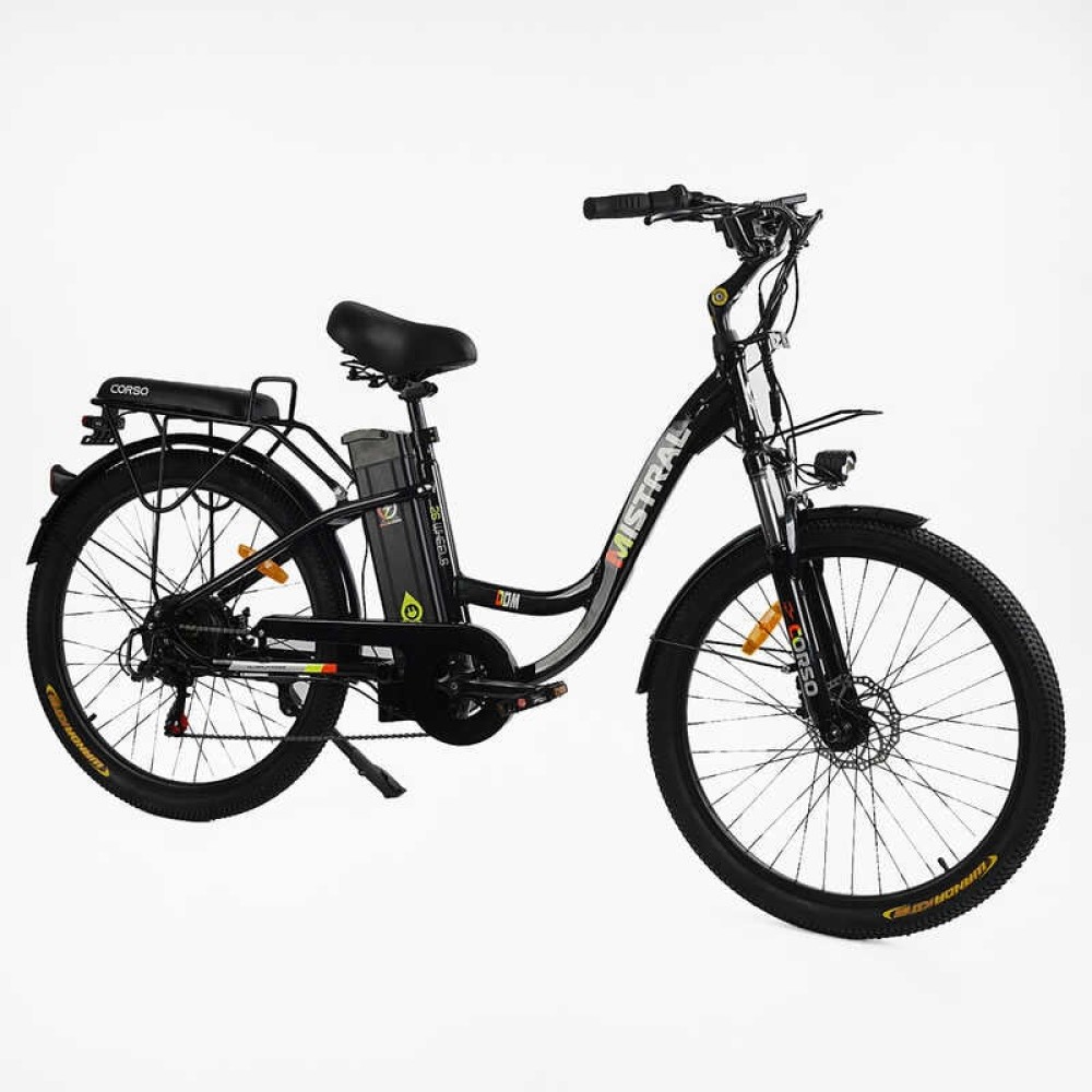 Електровелосипед Corso Mistral 500W, 48V, Shimano 7 швидкостей, амортизація