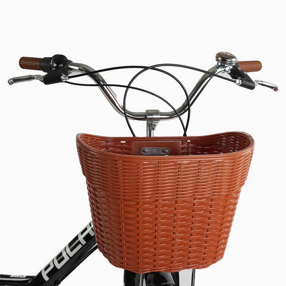 Велосипед міський Corso Polaris 26" PS-80110 + КОШИК ЧОРНИЙ сталева рама 16.5", Shimano 7 швидкостей, корзина, багажник