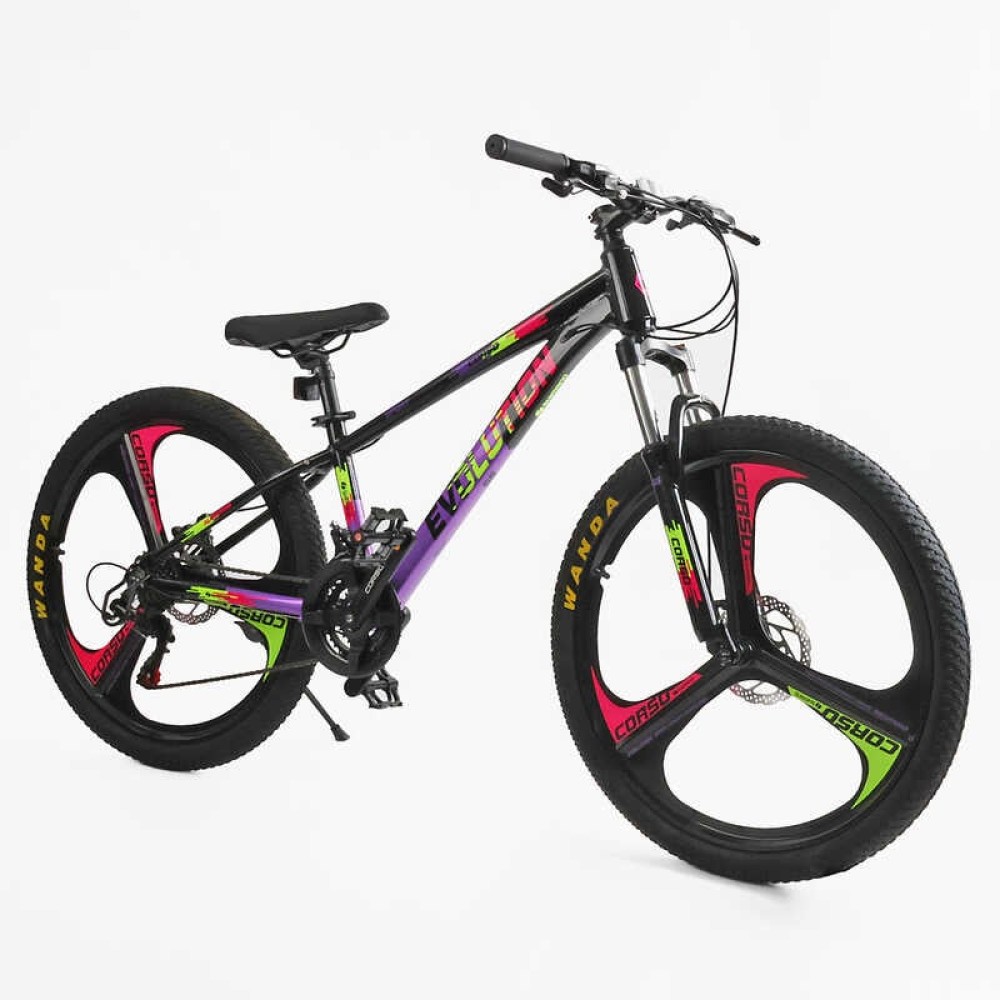 Велоcипед Спортивний Corso Evolution EV-26790 26"; алюмінієвий 21 швидкість, дискові гальма, амортизація
