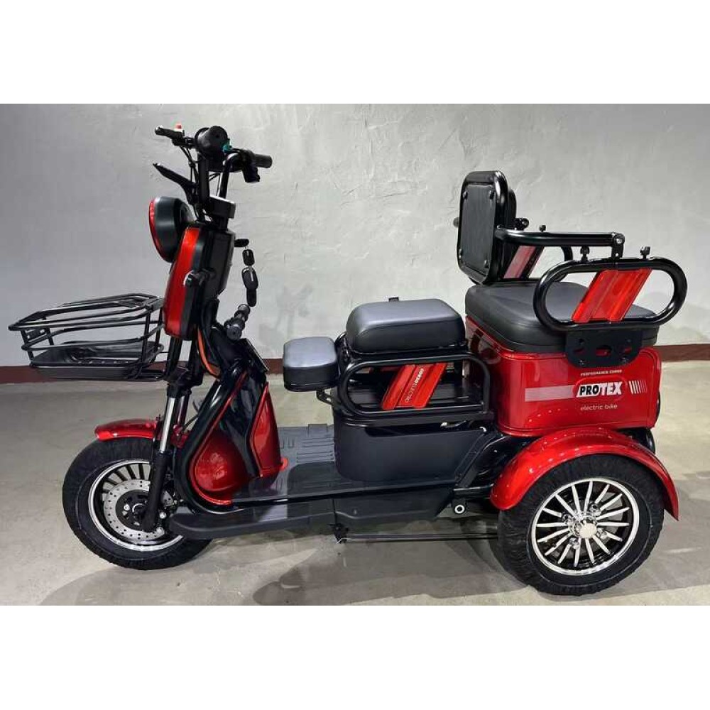 Електричний трицикл Corso «PROTEX» PRX-936022 (1) + 1 ЯЩИК АКУМ двигун 1000W, акумулятор 72V/23Ah, колеса 300-10, в коробці