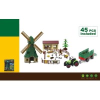 Набір фермера 550-34 K (12) 45 елементів, трактор, підсвічування, звук, інерція, причеп, млин, стайня, фігурка фермера, фігурки тварин, декорації, в коробці