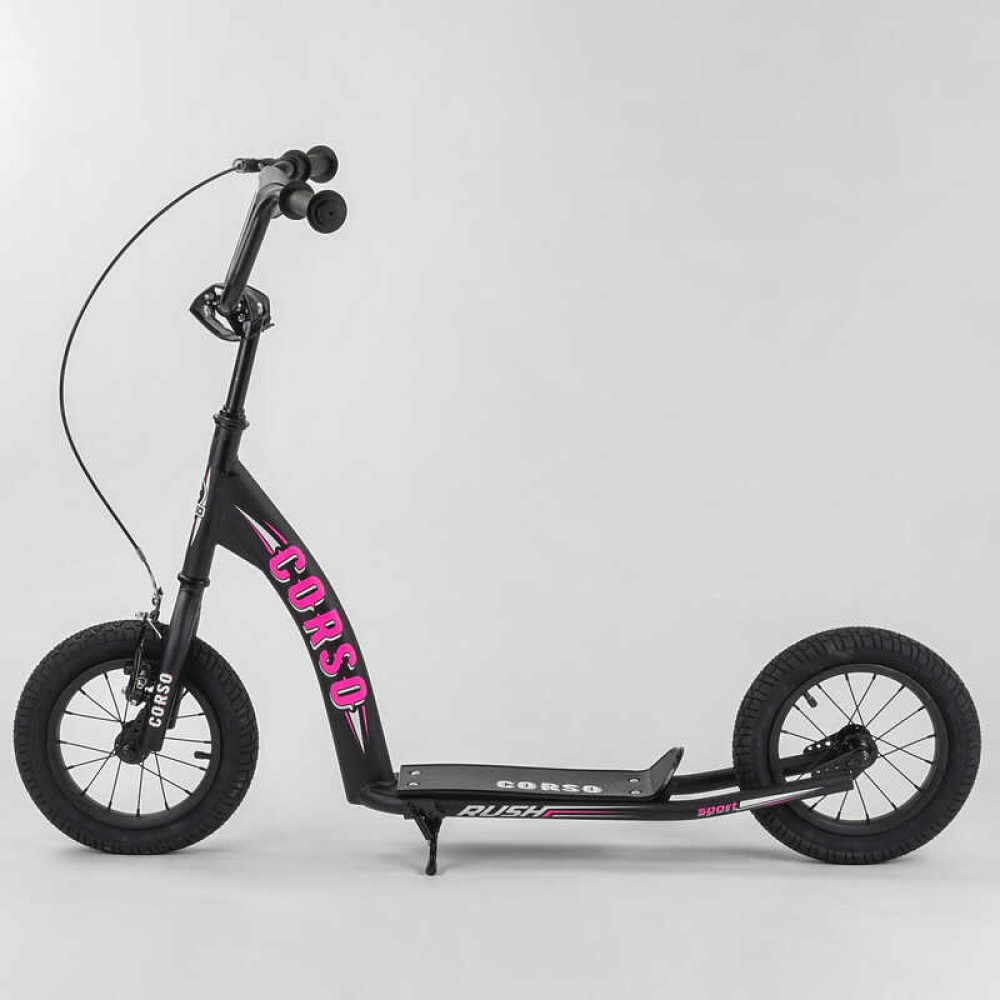 Дитячий двоколісний самокат Corso Rush 12" CR-T9490 з надувними шинами та ручним гальмом