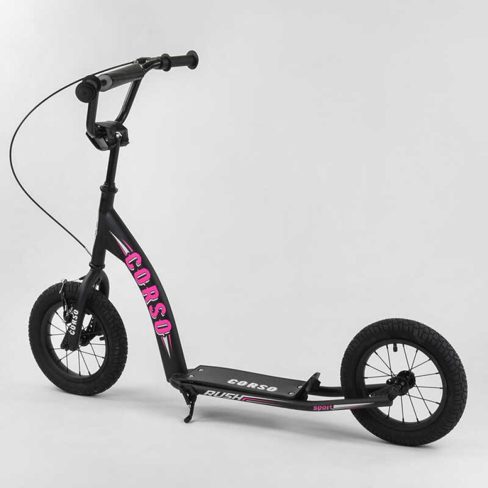Дитячий двоколісний самокат Corso Rush 12" CR-T9490 з надувними шинами та ручним гальмом