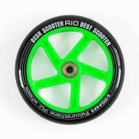 Колесо для самоката WH-8215/145 (35) ЦІНА ЗА 2 ШТУКИ В УПАКОВЦІ, матеріал PU, діаметр 145мм, колір ЗЕЛЕНИЙ, з підшипниками