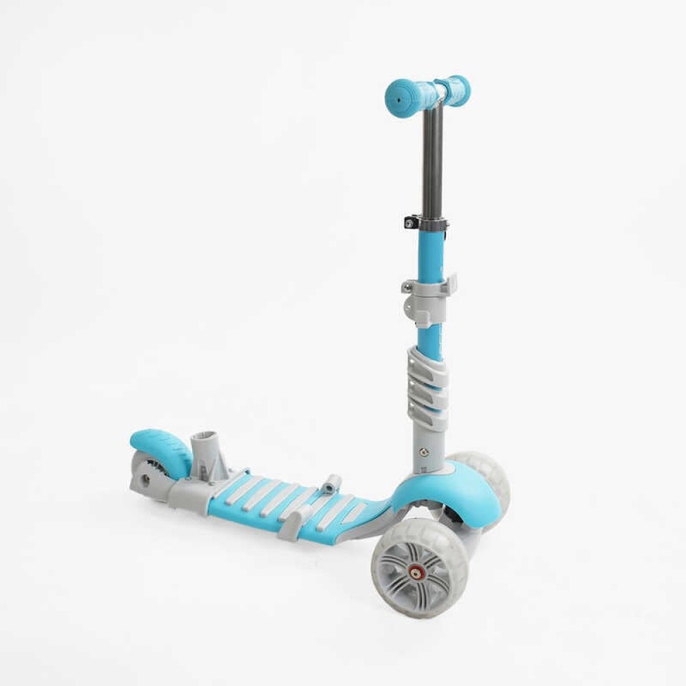 Самокат 5в1 P-92401 Best Scooter, з ДОП. КОЛЕСАМИ, захисний бампер, PU колеса зі світлом, в коробці