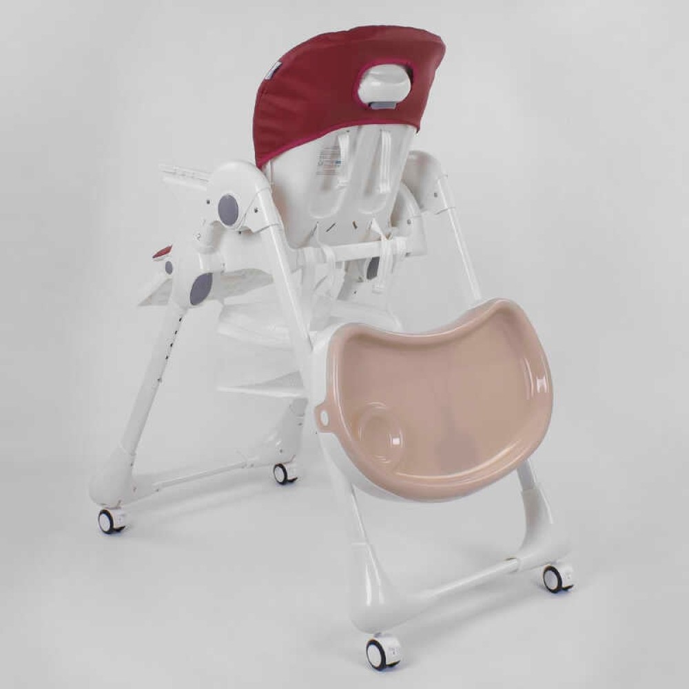 Стільчик для годування Toti W-22019 (1) м'який PU, м'який вкладиш, 4 колеса, знімний столик, в коробці