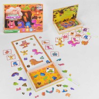 гр Дерев'яна гра 17037 "Маленькі монстри" (12) "4FUN Game Club Wood", 68 елементів, пазли, маркер, магнітна дошка, на укр. мовою, в коробці
