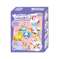 гр Творча майстерня 28130 (24) "4FUN Game Club", "Єдиноріжки", фарби, форми, гіпс,  в коробці