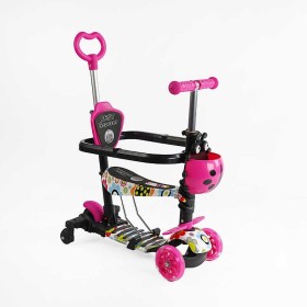 Самокат 5в1 LS-75160 Best Scooter, з ДОП. КОЛІСАМИ, захисний бампер, PU колеса зі світлом, в коробці