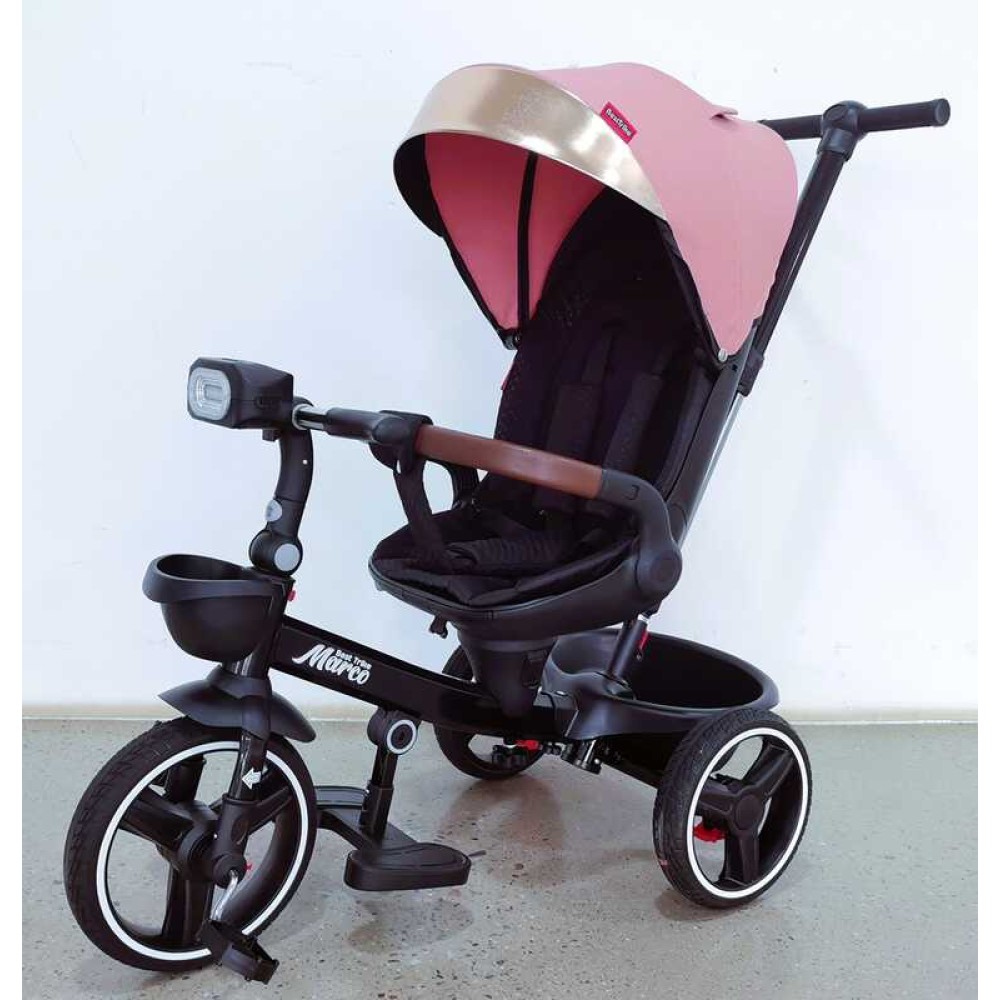Велосипед 9155/388-69 BestTrike "Marco" поворотне сидіння, складне кермо, колеса з прогумованим PU, кошик, телескопічна ручка, фара музична