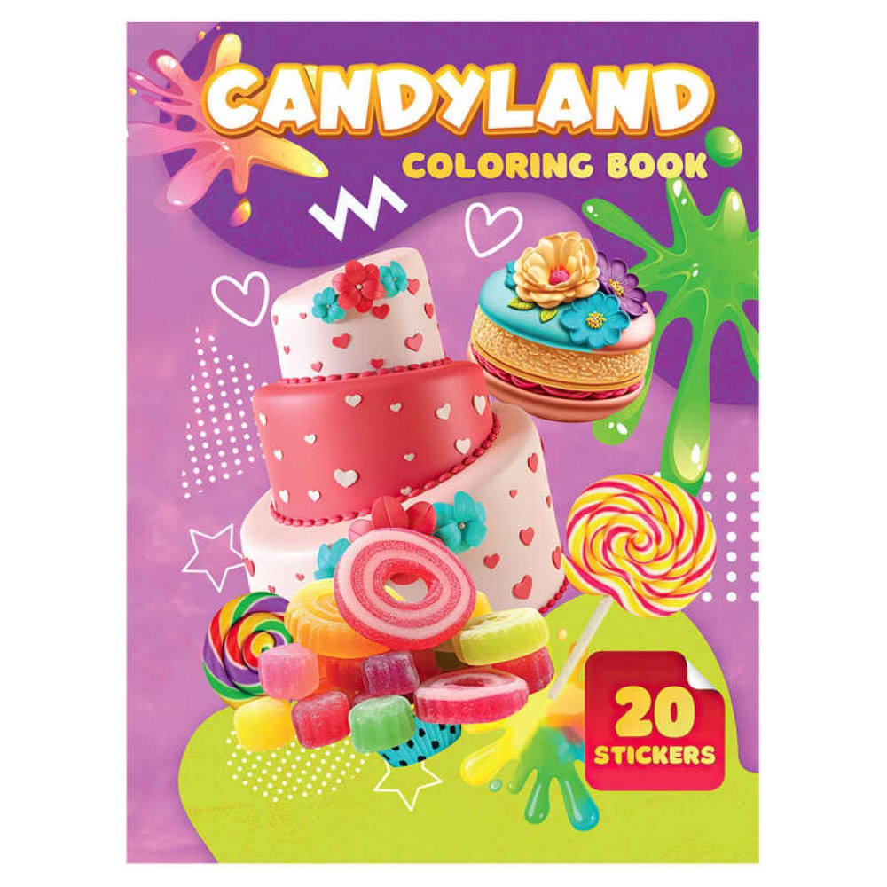 гр Розмальовка 20 наліпок А4: Candyland 9789655323184 (50) 