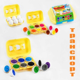 гр 3D сортер "Транспорт" 54435 (36/2) 2 види, "4FUN Game Club", "Яєчний лоток", 6 штук в коробці