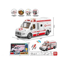 Спецтехніка YW 8088 C (24/2) "Швидка допомога", звуки, підсвічування, інерція, конструктор, викрутка, в коробці