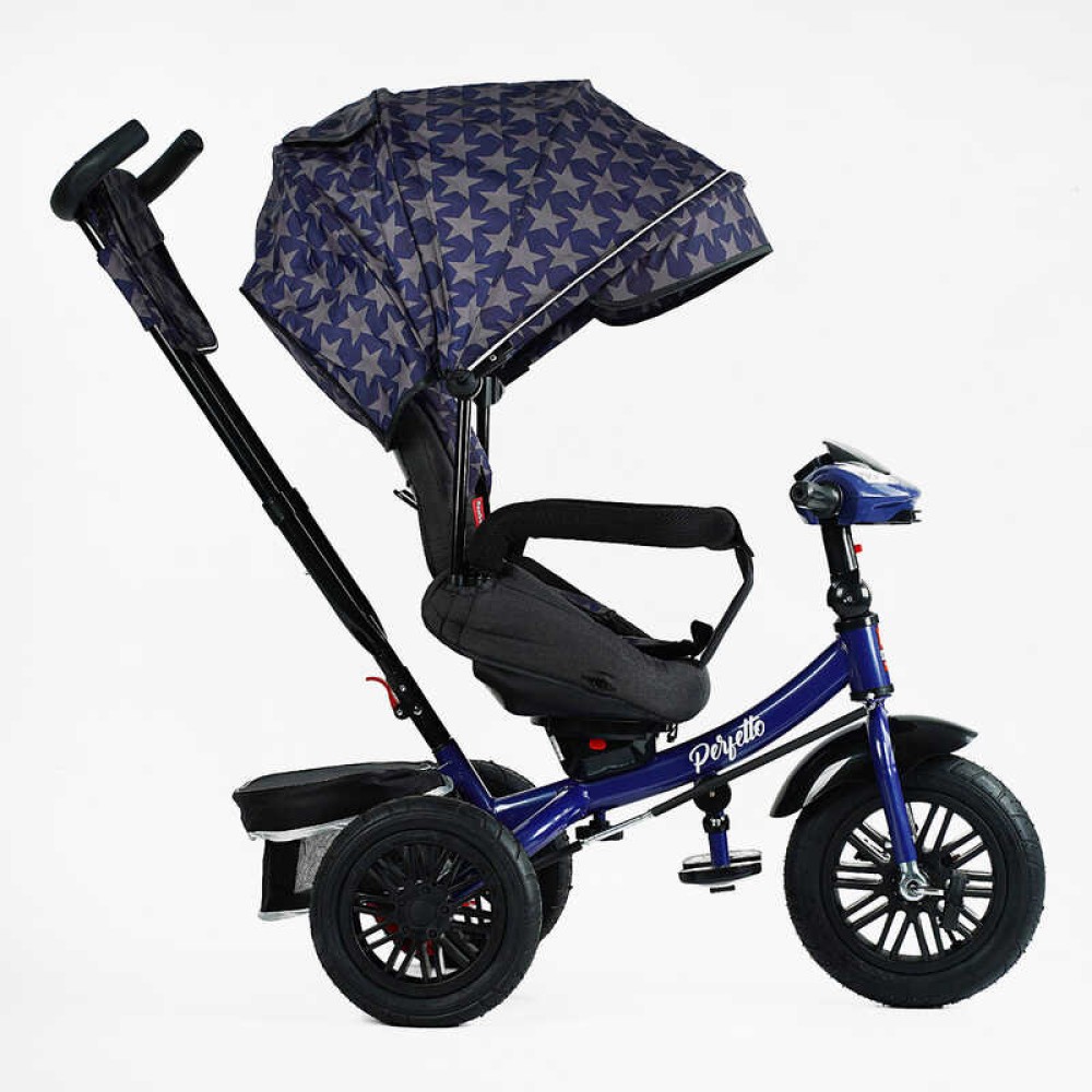 Велосипед 3-х кол. 8066/208-23 BestTrike "Perfetto" поворотне сидіння, колеса гумові надувні, кошик, фара музична, USB, Bluetooth, в коробці